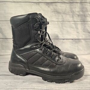 Bates Mens E02261 Size 9 Tactical Side Zip Boots Black Leather Nylon 8 Inch